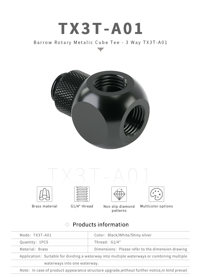 Barrowch Rotary Metalic Cube Tee - 3Way