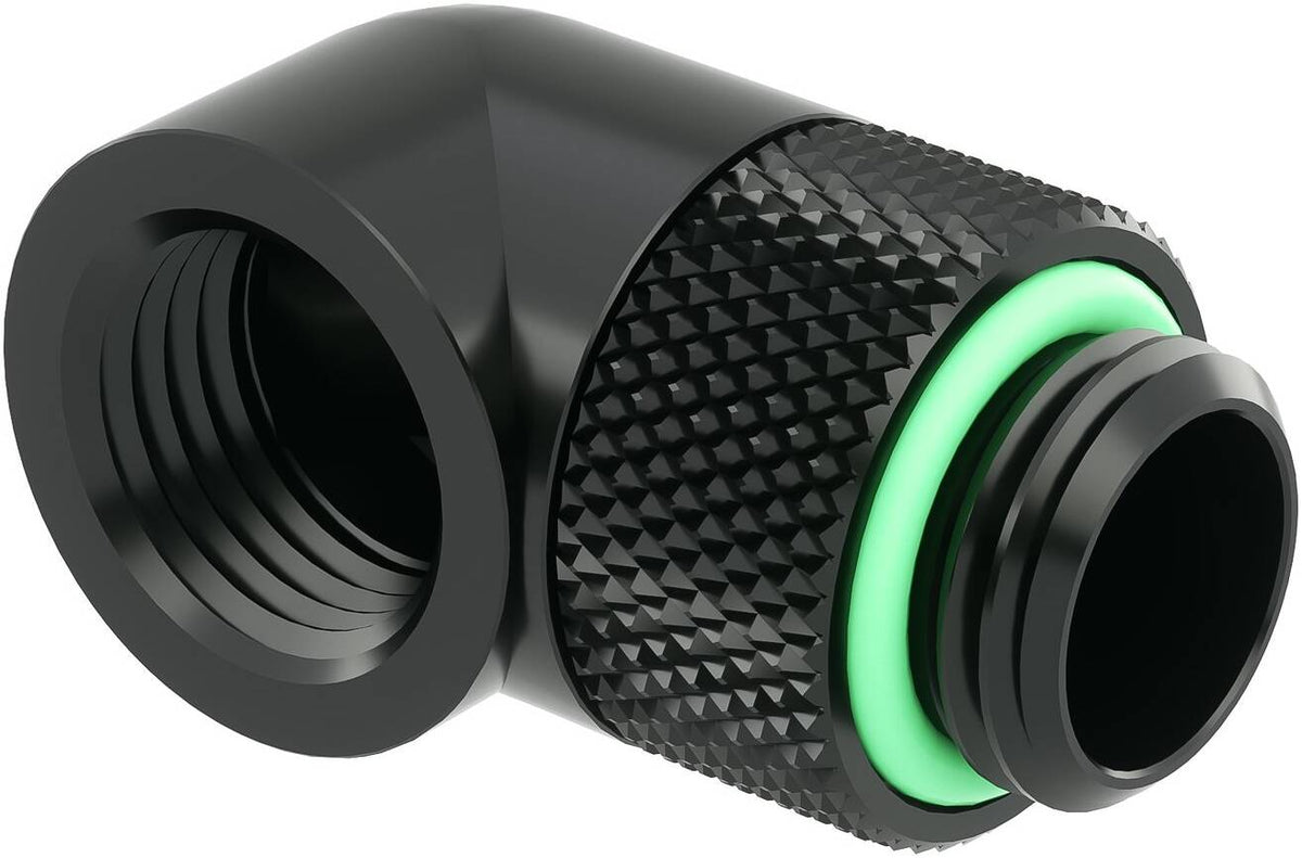 Barrow Water Cooling Rotary Fittings Tube Connector, Male to Female, Sliding Tubing 90° Water Cooler Heatsink Gadget Adapter - TWT90-v2.5