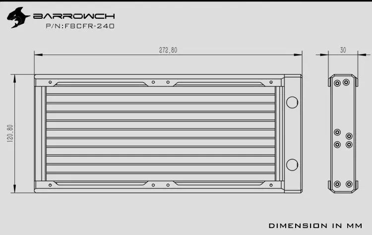 BARROWCH Chameleon Fish series removable 240 radiator Acrylic edition