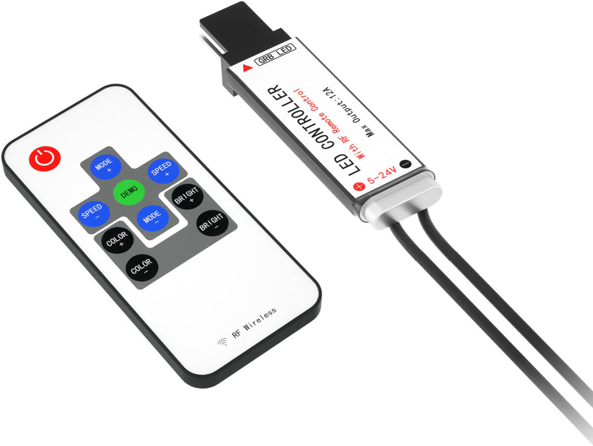 Barrow ZDKZQ 12V RGB Remote Controller, 4-Pin Molex Wireless RF LED Lighting Controller - ZDKZQ