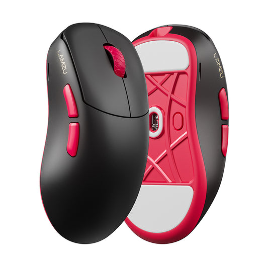 LAMZU THORN V2 Wireless Gaming Mouse, 55g Lightweight Ergonomic Design, 30,000 DPI PixArt Sensor, 8000Hz Polling Rate, 2.4GHz & USB-C, Black/Red | 6975637430886