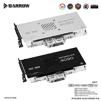 Barrow LRC2.0 full coverage GPU Water Block for ZOTAC 4090 天启 Aurora-Black