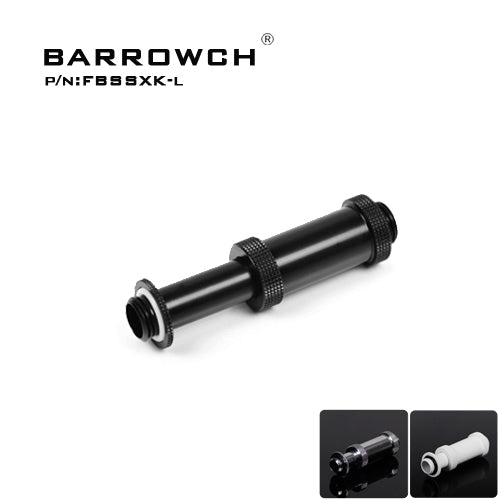 Barrowch Dual G1/4" Adjustable Aqua Link Pipe (41-69MM)-Black