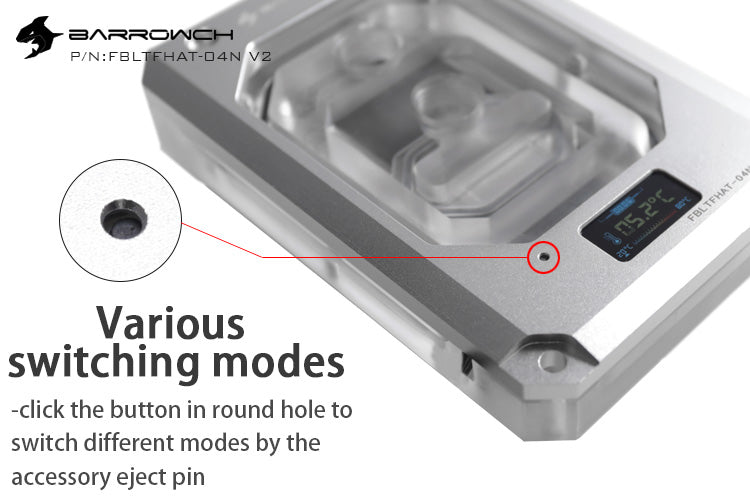 Barrowch X399 AMD Threadripper Color screen version of Digital display CPU Water Block with multi mode
