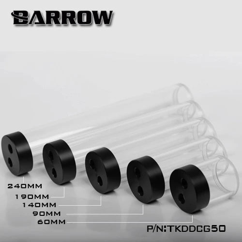 Water Tank for DDC Pump Cover (DIA:50MM, TL:60MM)Transparent body