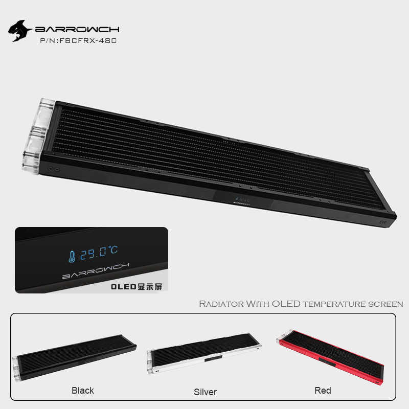 BARROWCH Chameleon Fish series removable 480 radiator with display screen PMMA edition