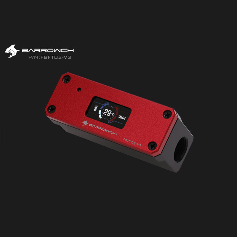Barrowch multimode Water temperature meter with color OLED display-RED