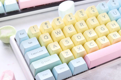 Ducky 108 Key Seamless Double Shot Keycaps- Cotton Candy