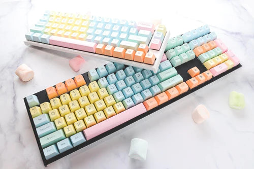 Ducky 108 Key Seamless Double Shot Keycaps- Cotton Candy