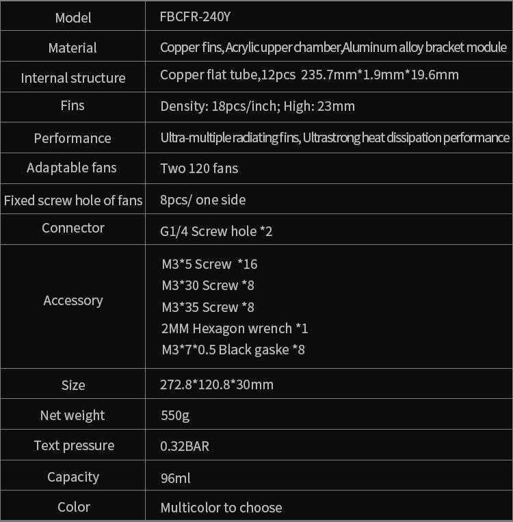 BARROWCH Chameleon Fish series removable 240 radiator Acrylic edition