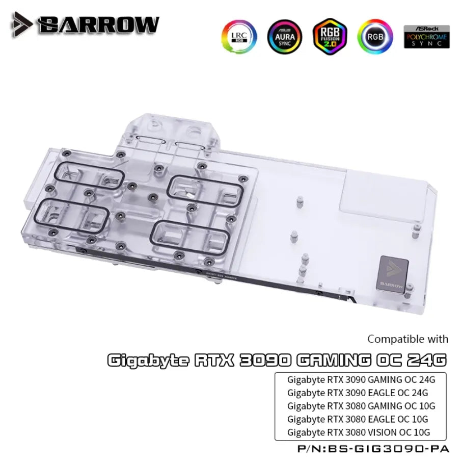 Barrow LRC2.0 full coverage GPU Water Block for Gigabyte 3090 GAMING OC Aurora