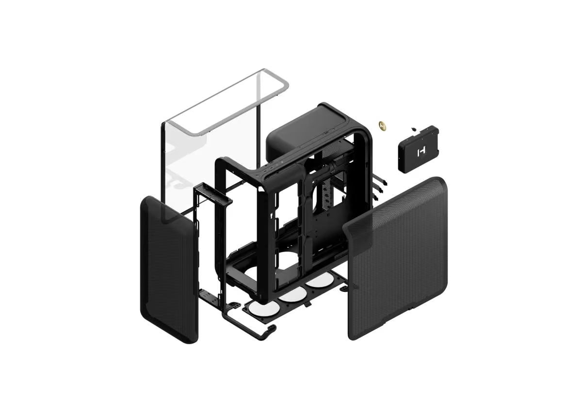 Hyte X50 Modern Performance ATX Mid-Tower Case -  63L, Acoustic Laminated Glass, 360mm Radiator Support