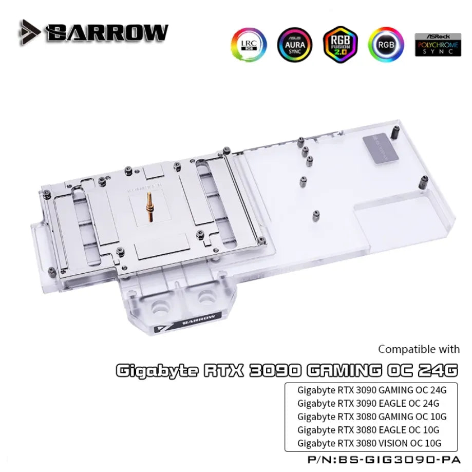 Barrow LRC2.0 full coverage GPU Water Block for Gigabyte 3090 GAMING OC Aurora