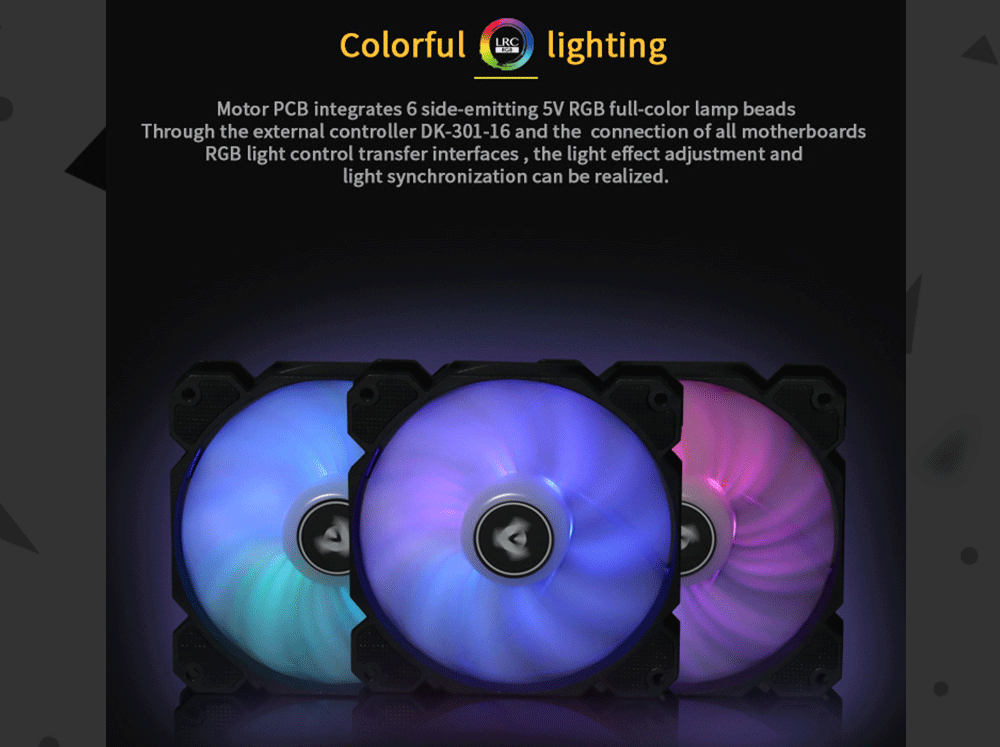 Barrow RGB full color speed regulation and lighting integrated fan with Hydraulic bearing PWM speed regulation