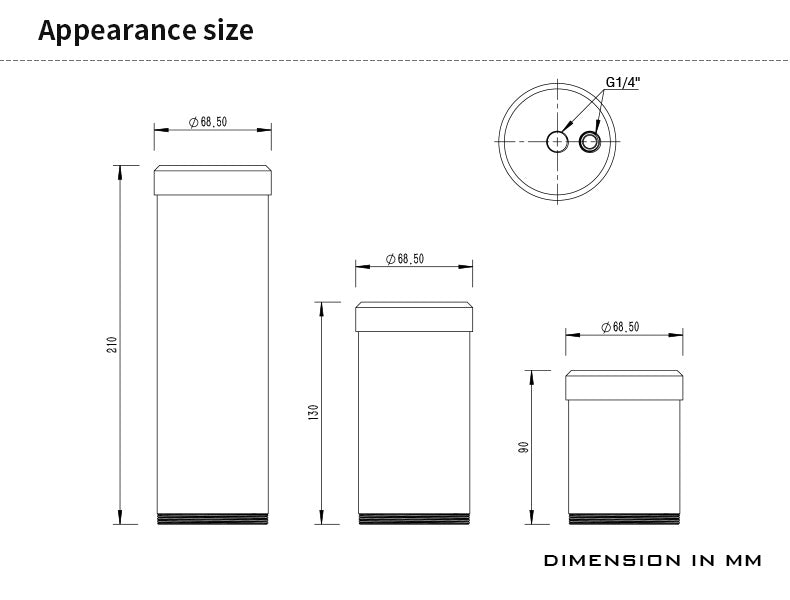 D5/MCP655 Reservoir – 65 × 210mm
