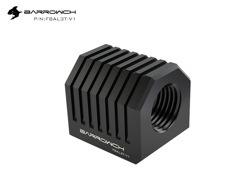 Barrowch G1/4”X3 Metalic Cube adaptor – 3Way – Classic Black