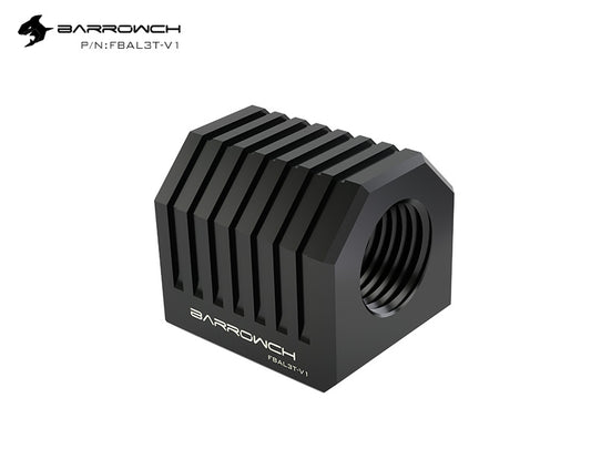 Barrowch G1/4”X3 Metalic Cube adaptor – 3Way – Classic Black
