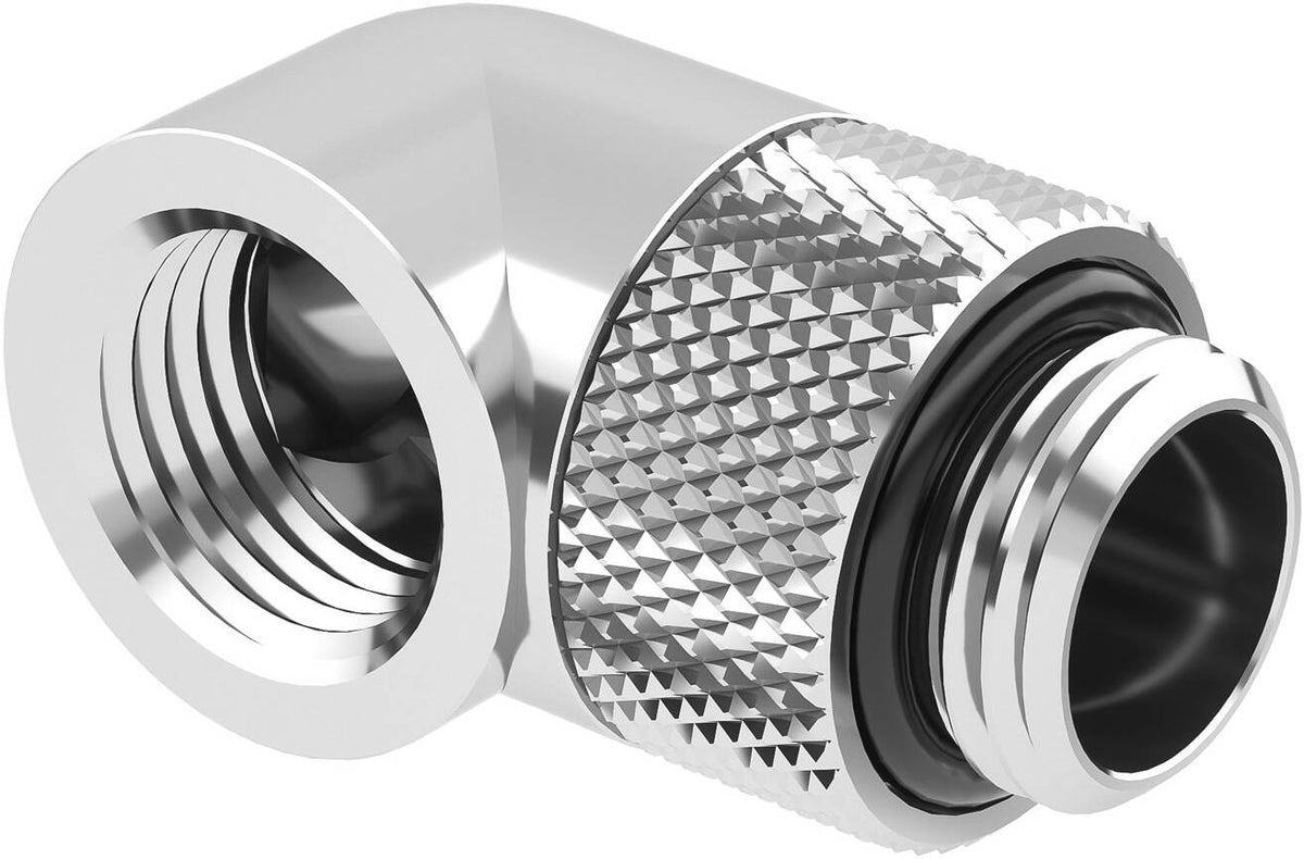 Barrow Water Cooling Rotary Fittings Tube Connector, Male to Female, Sliding Tubing 90° Water Cooler Heatsink Gadget Adapter - TWT90-v2.5