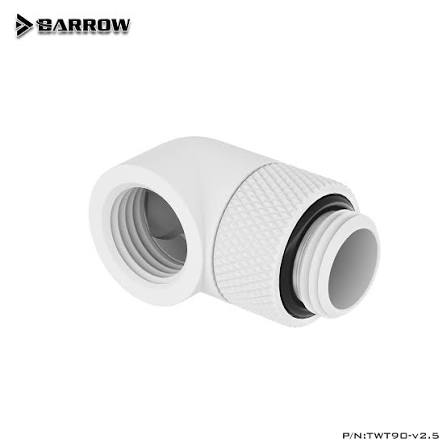 Barrow Water Cooling Rotary Fittings Tube Connector, Male to Female, Sliding Tubing 90° Water Cooler Heatsink Gadget Adapter - TWT90-v2.5