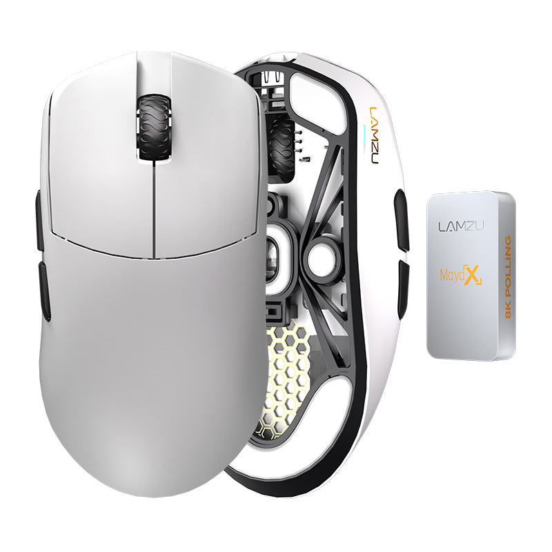Lamzu MAYA X High-Performance Gaming Mouse 30,000 DPI PixArt 3950 Sensor, 8000Hz Polling Rate, Programmable Buttons, Wired & 2.4GHz Wireless, USB-C, Precise Optical, Charcoal Black | 6975637430213