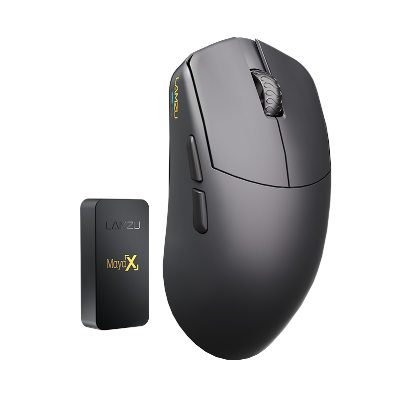 Lamzu MAYA X High-Performance Gaming Mouse 30,000 DPI PixArt 3950 Sensor, 8000Hz Polling Rate, Programmable Buttons, Wired & 2.4GHz Wireless, USB-C, Precise Optical, Charcoal Black | 6975637430213